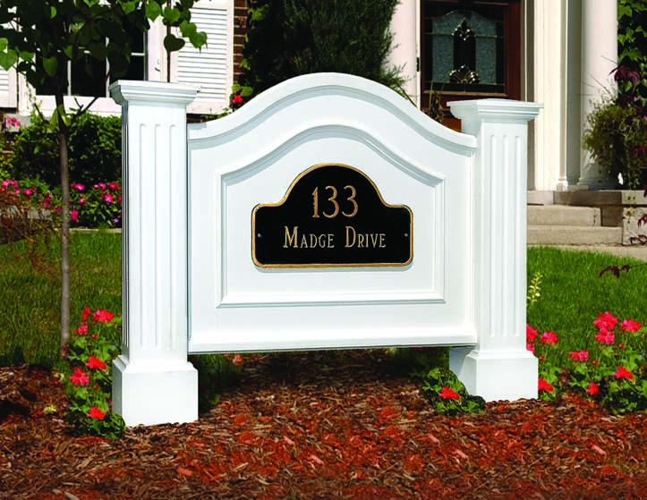It's easy to play up the look of this stately colonial with the simple addition of this white address sign.