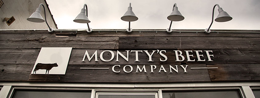 Monty's Beef Company Gooseneck Sign Lights